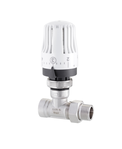 Full thermostatic straight valve for steel pipe